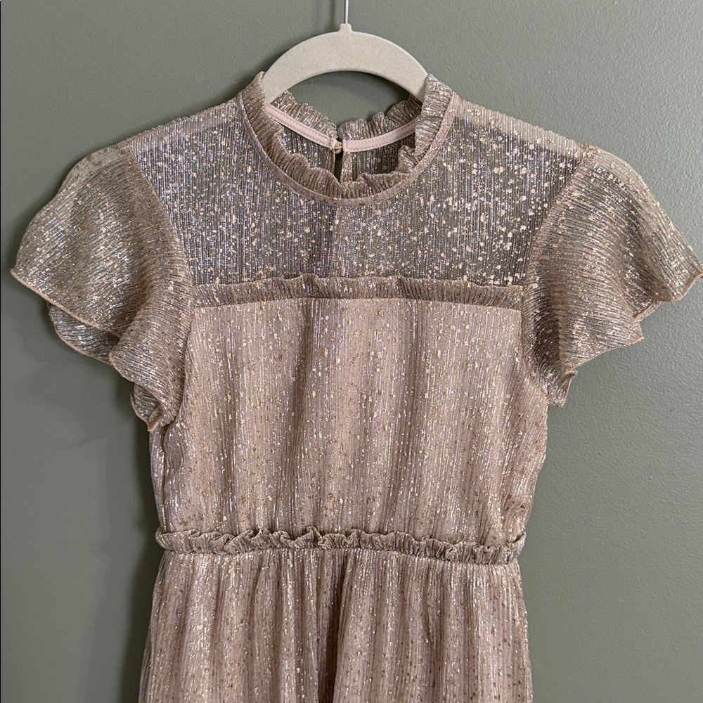 Girl’s Shimmering Gold Dress - Size 10